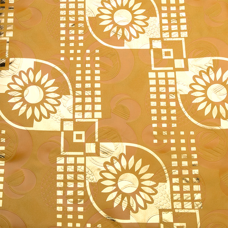 TMIE-06-5 Festett Színek Dombornyomott Gold Bazin Fabric