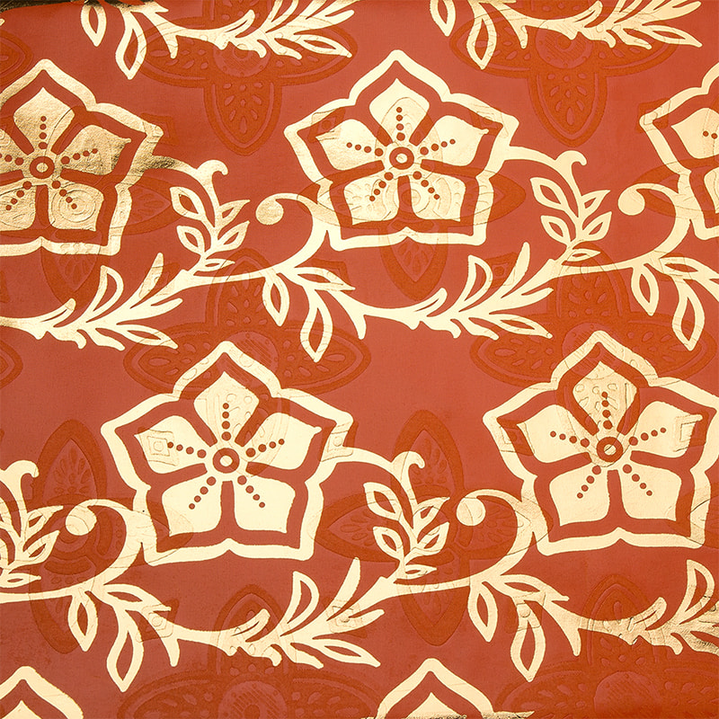 TMIE-06-5 Festett Színek Dombornyomott Gold Bazin Fabric